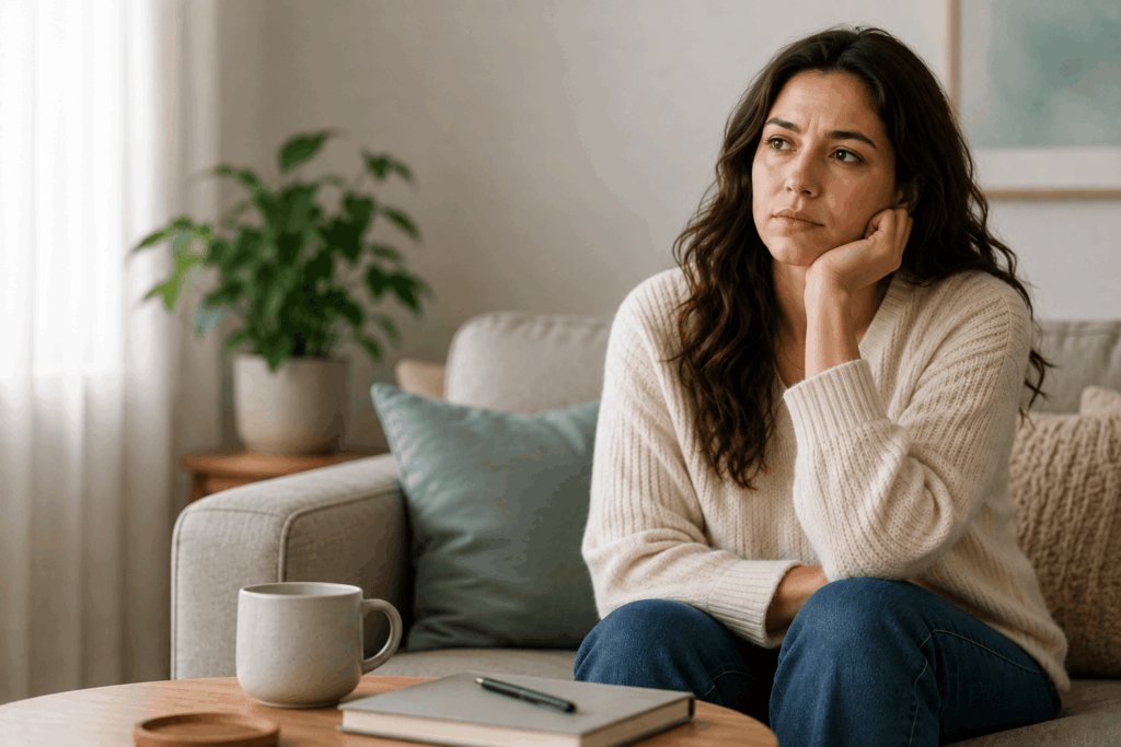 Woman reflecting on the long journey to an endometriosis diagnosis