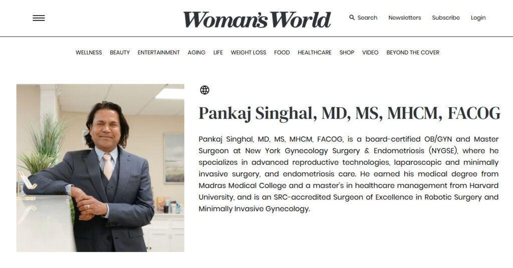 Dr. Pankaj Singhal, Woman’s World medical reviewer